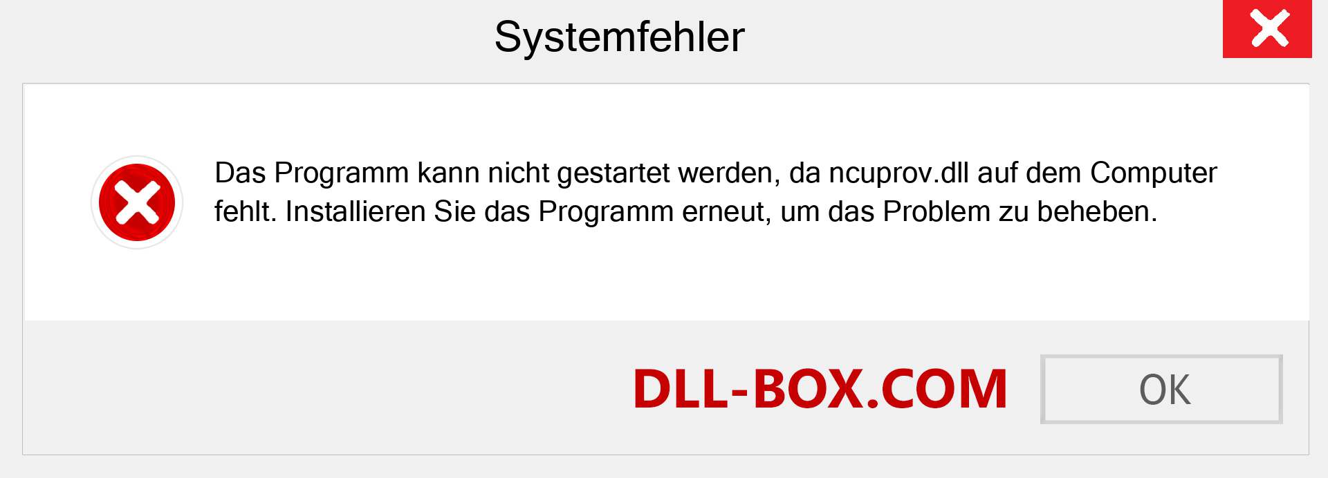 ncuprov.dll-Datei fehlt?. Download für Windows 7, 8, 10 - Fix ncuprov dll Missing Error unter Windows, Fotos, Bildern